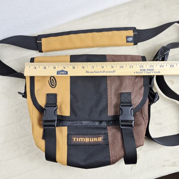 Timbuk2 Classic Crossbody Messenger Bag 12" Tri-Color Brown Black Tan Adj Strap - Picture 1 of 16